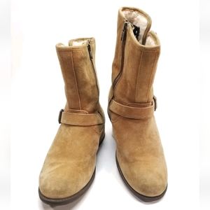 UGG Chaney 1006042 Tan Suede Zip-Up Winter Boots Women's Size 8 M Chestnut